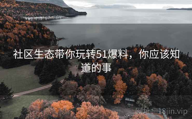 社区生态带你玩转51爆料，你应该知道的事