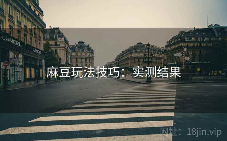 麻豆玩法技巧：实测结果