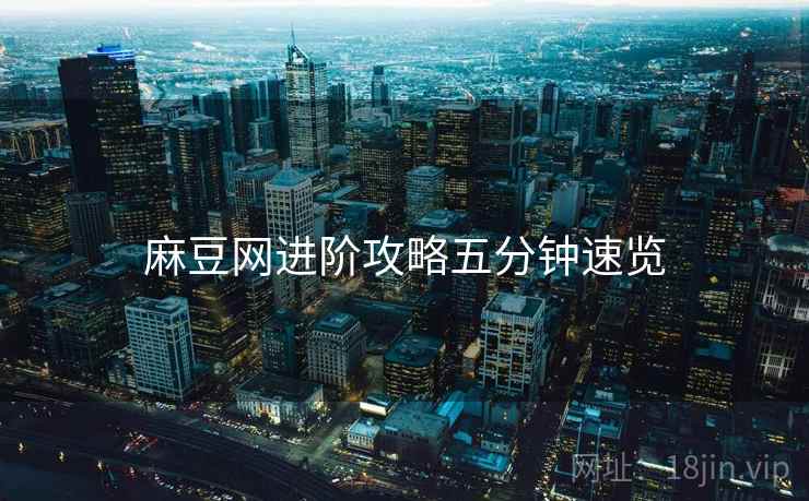 麻豆网进阶攻略五分钟速览