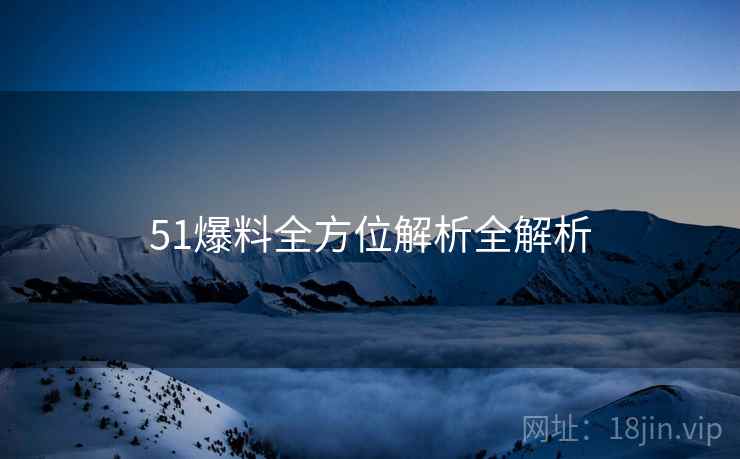 51爆料全方位解析全解析